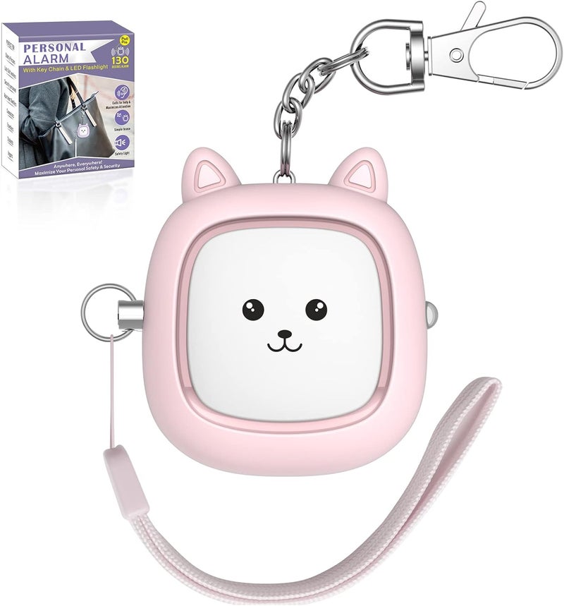 VIGOROAD Safe Sound Personal Alarm, 130 dB Loud Siren Song Emergency Security Alarm Keychain with LED Light, Personal Sound Safety Siren for Women, Men, Children, Elderly(Pink) - Image 1